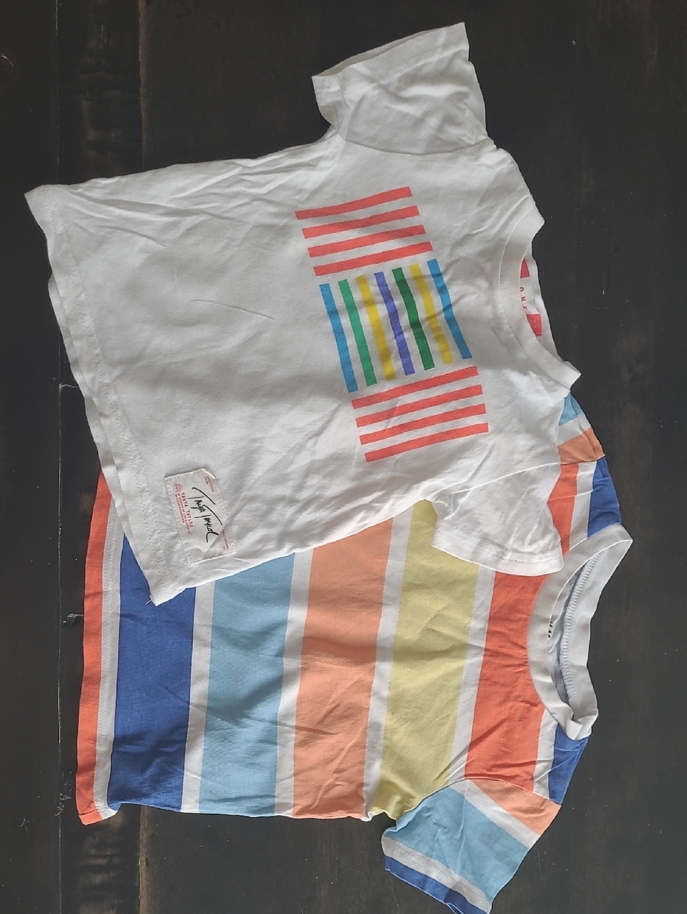 Kids White Graphic Tees - 18-24m